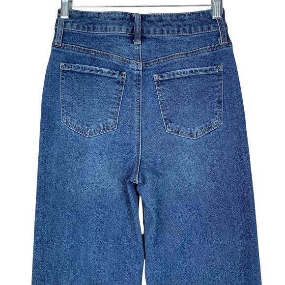 BCBGeneration High Rise Wide Leg Jeans Distressed Frayed Hem Women's 3 26 - Picture 5 of 11